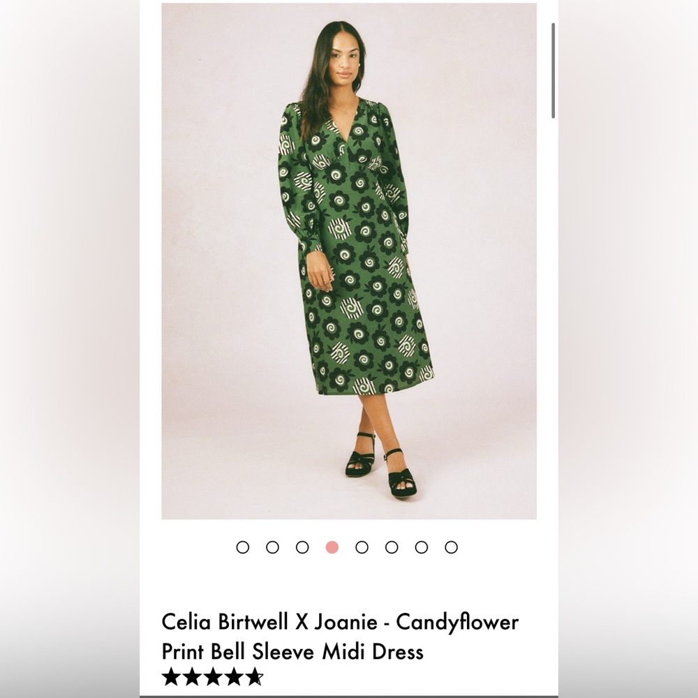 Celia Birtwell X Joanie - Candyflower Print Bell Sleeve Midi Dress
